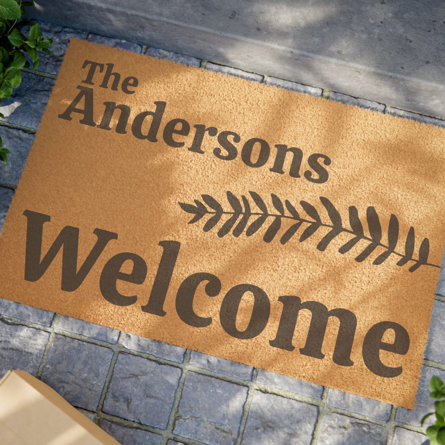 Personalized Single Fern Welcome Mat