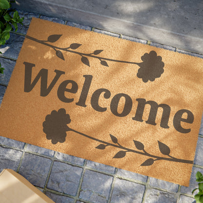 Two Flower Welcome Mat