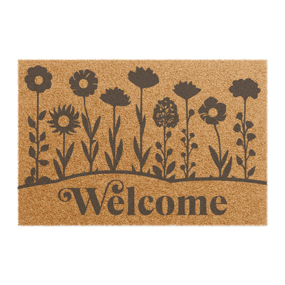 Flower Row Welcome Mat