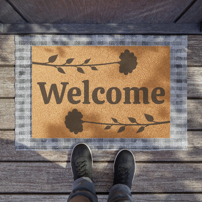 Two Flower Welcome Mat