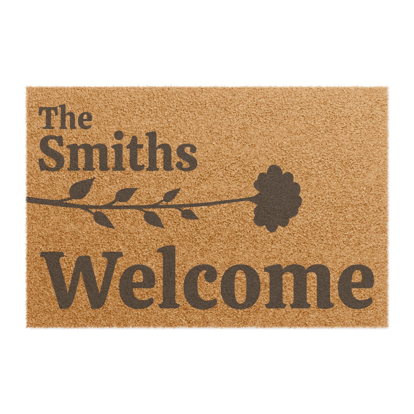 Personalized Single Flower Welcome Mat