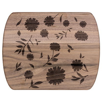 Floral Silhouette Hardwood Cutting Board