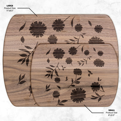 Floral Silhouette Hardwood Cutting Board