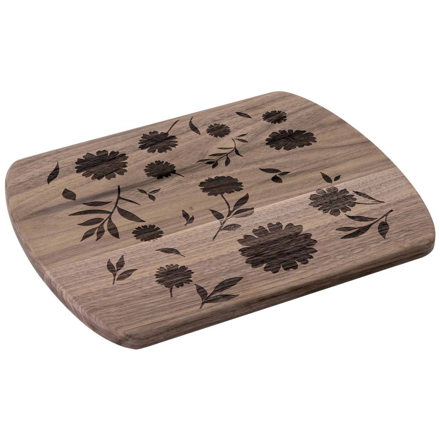 Floral Silhouette Hardwood Cutting Board