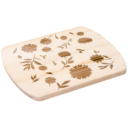 Floral Silhouette Hardwood Cutting Board