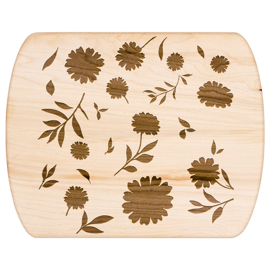 Floral Silhouette Hardwood Cutting Board