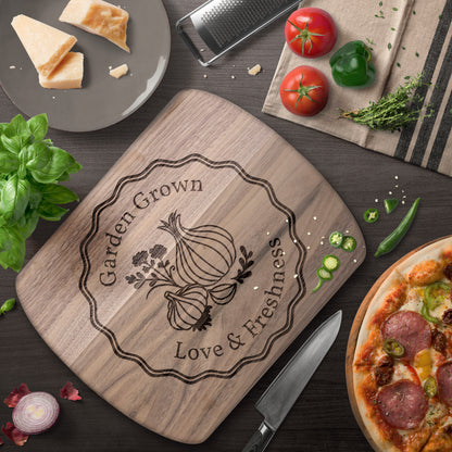 Garden Grown Love & Freshness Hardwood Cutting Board