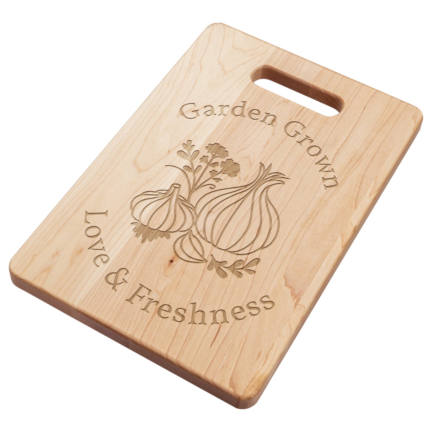 Garden Grown Love & Freshness Maple Hardwood Cutting Board