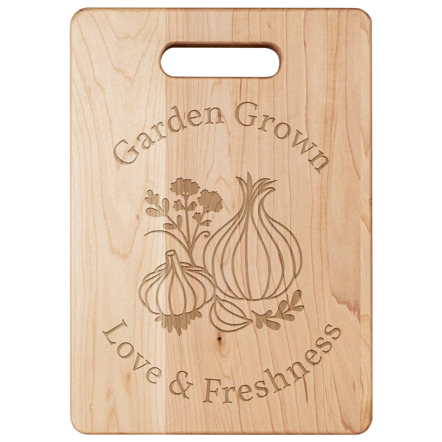 Garden Grown Love & Freshness Maple Hardwood Cutting Board