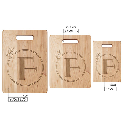 Monogrammed Maple Cutting Board (F)