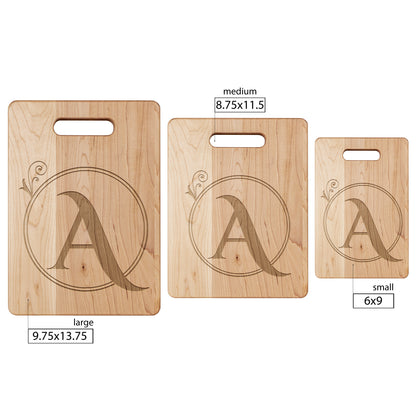 Monogrammed Maple Cutting Board (A)