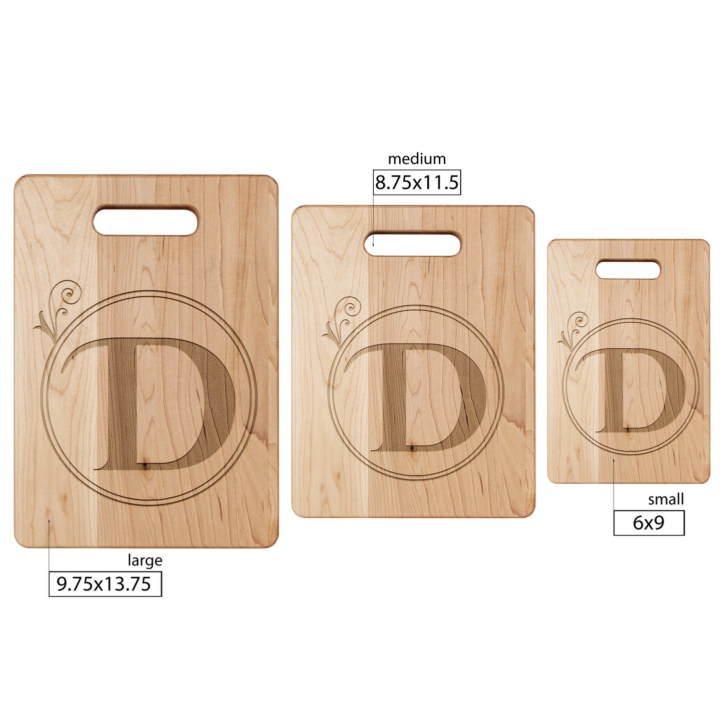 Monogrammed Maple Cutting Board (D)