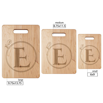 Monogrammed Maple Cutting Board (E)