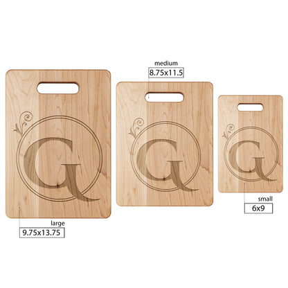 Monogrammed Maple Cutting Board (G)