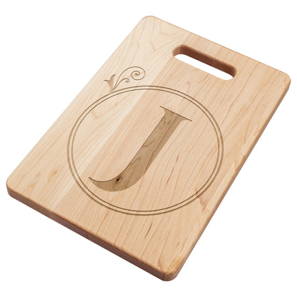 Monogrammed Maple Cutting Board (J)