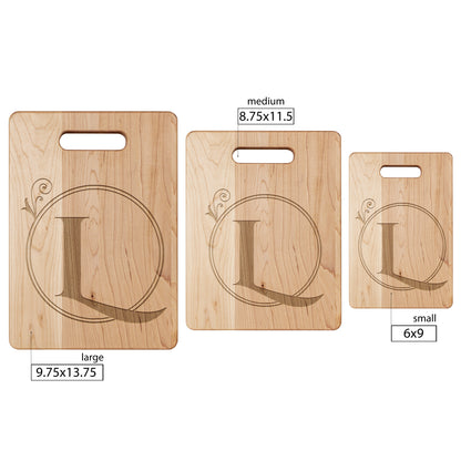 Monogrammed Maple Cutting Board (L)