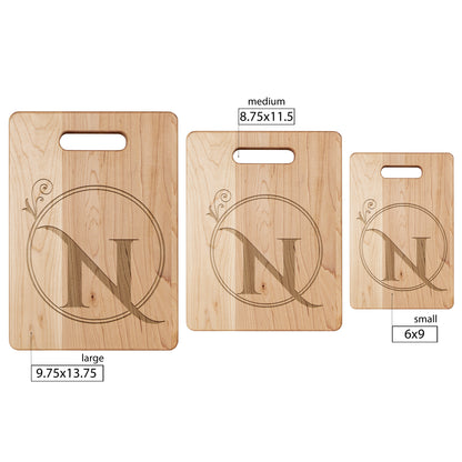 Monogrammed Maple Cutting Board (N)