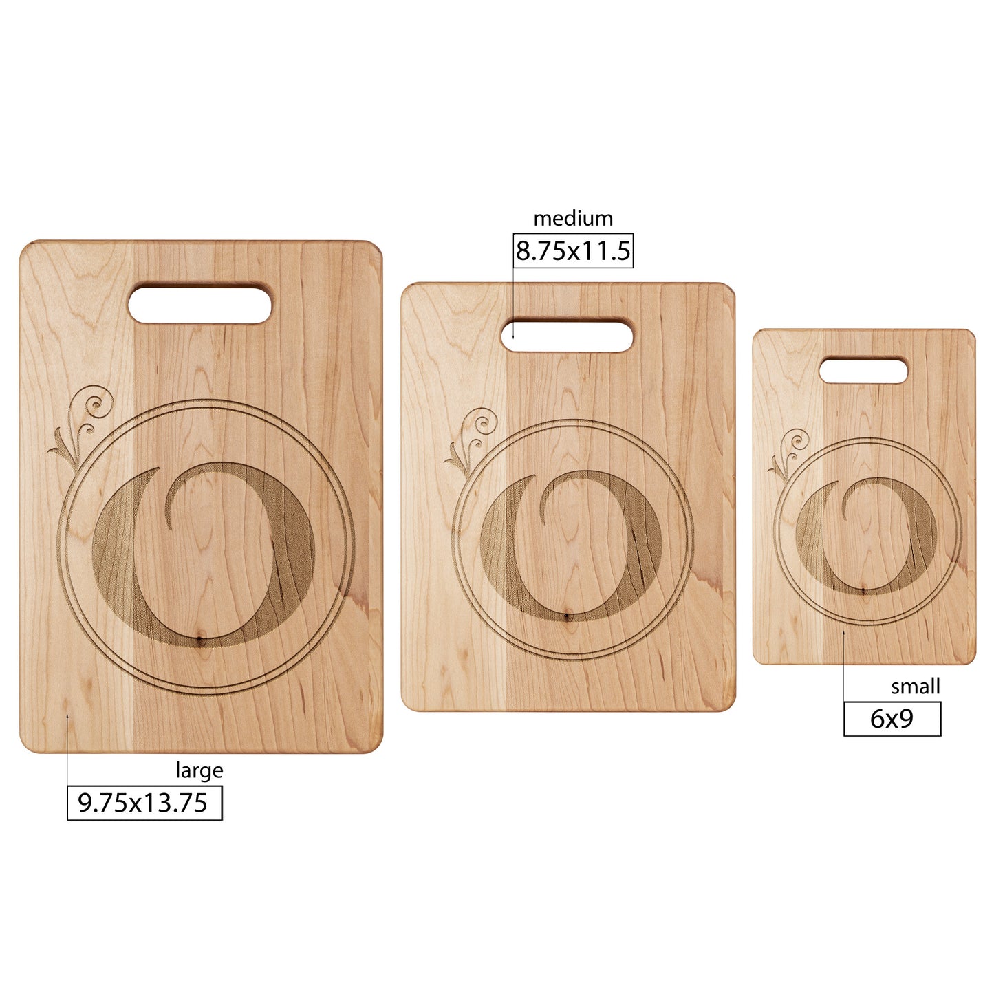 Monogrammed Maple Cutting Board (O)