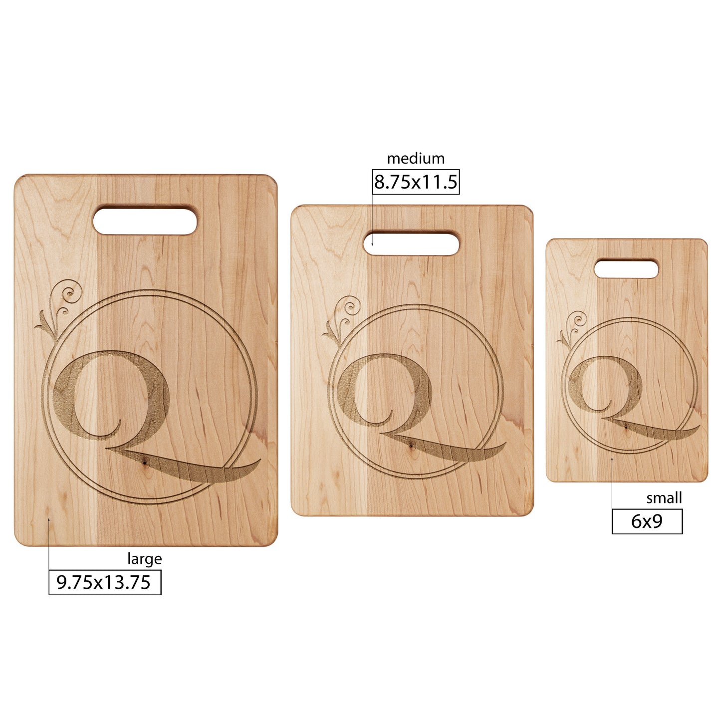 Monogrammed Maple Cutting Board (Q)