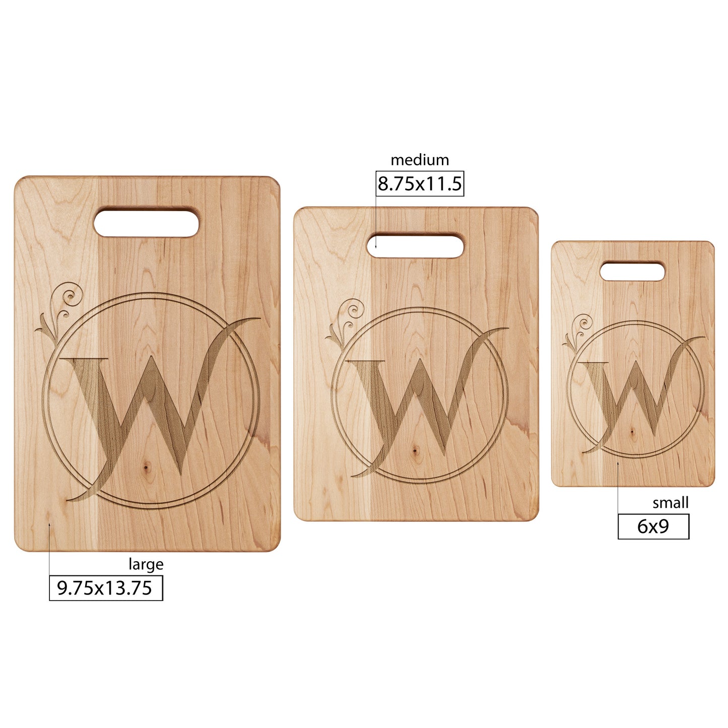 Monogrammed Maple Cutting Board (W)