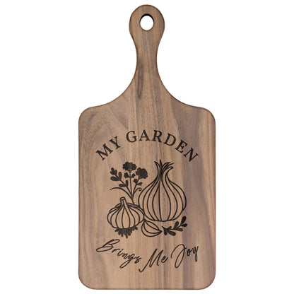 My Garden Brings Me Joy - Hardwood Paddle Cutting Board