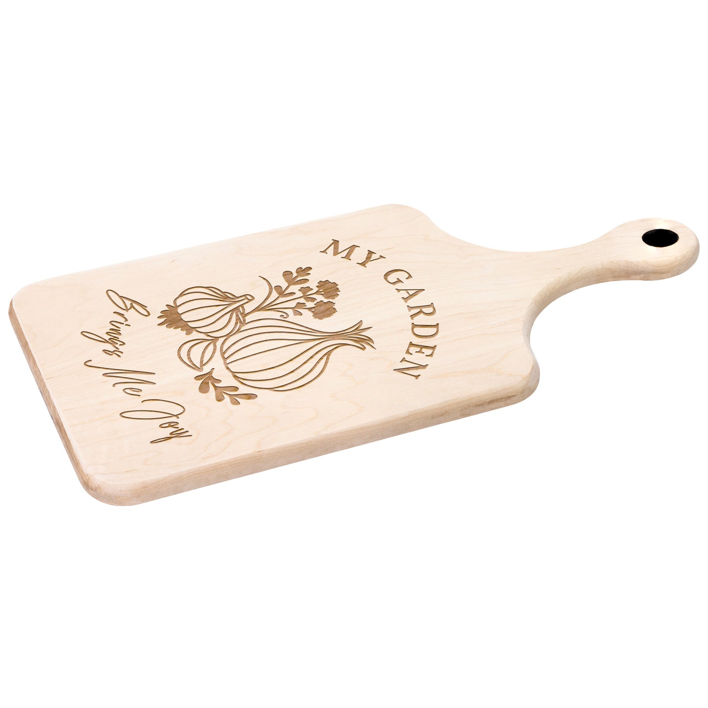 My Garden Brings Me Joy - Hardwood Paddle Cutting Board