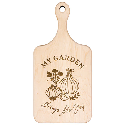 My Garden Brings Me Joy - Hardwood Paddle Cutting Board